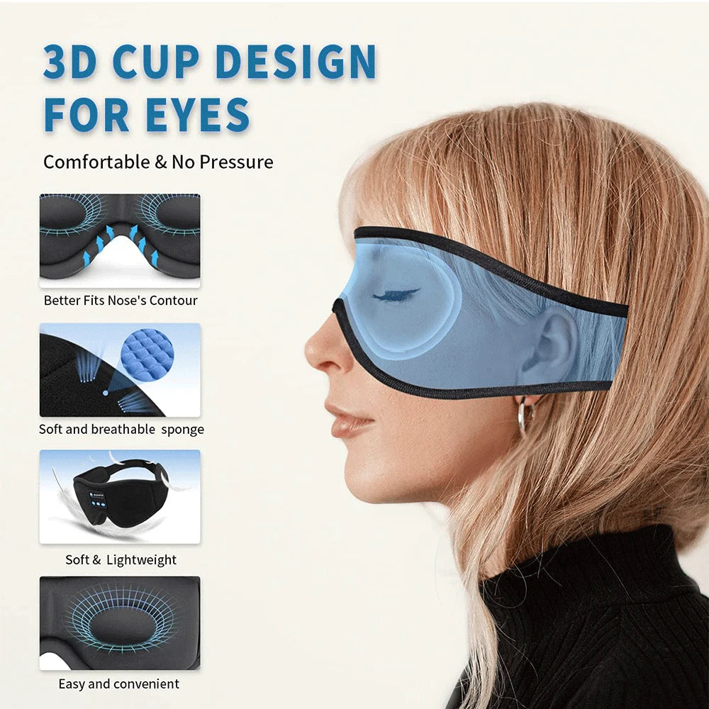 Sleep mask, 3D Bluetooth headphones