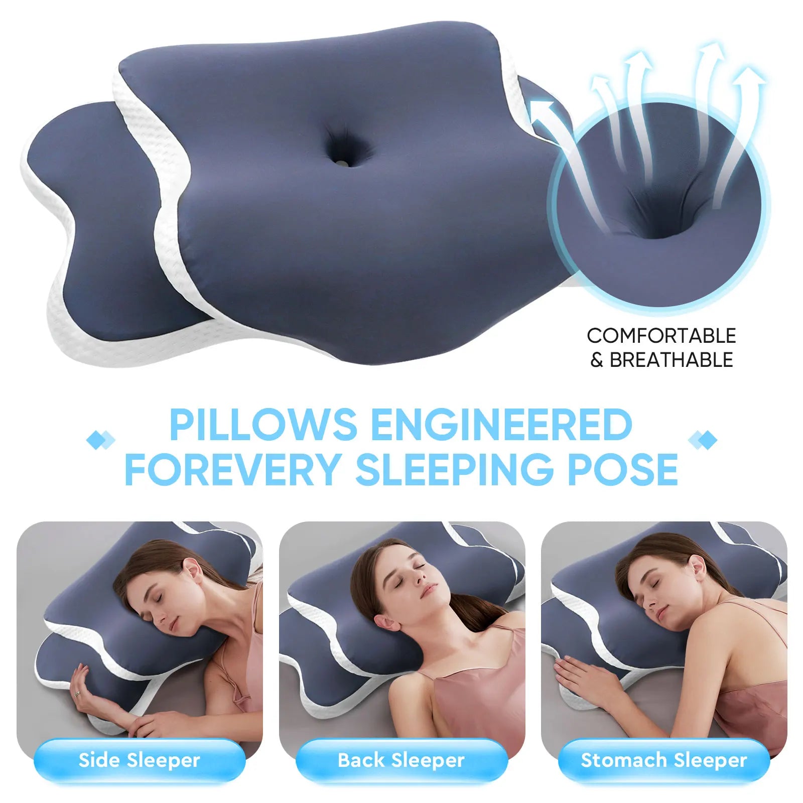 Foam pillow for neck pain relief