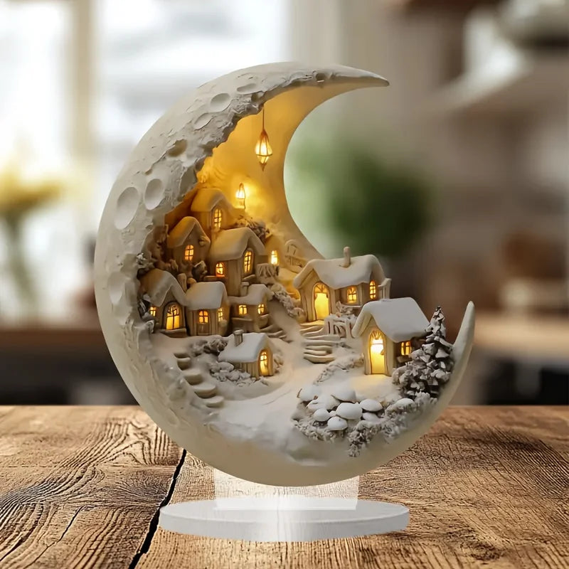 Desktop decoration, moon house, 3D decor