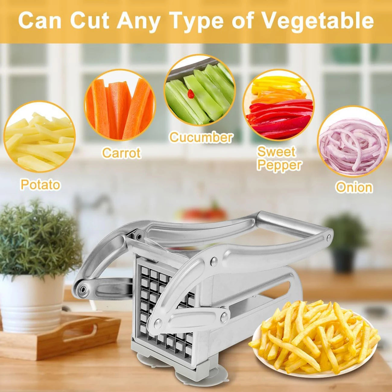 Stainless steel French fry cutter