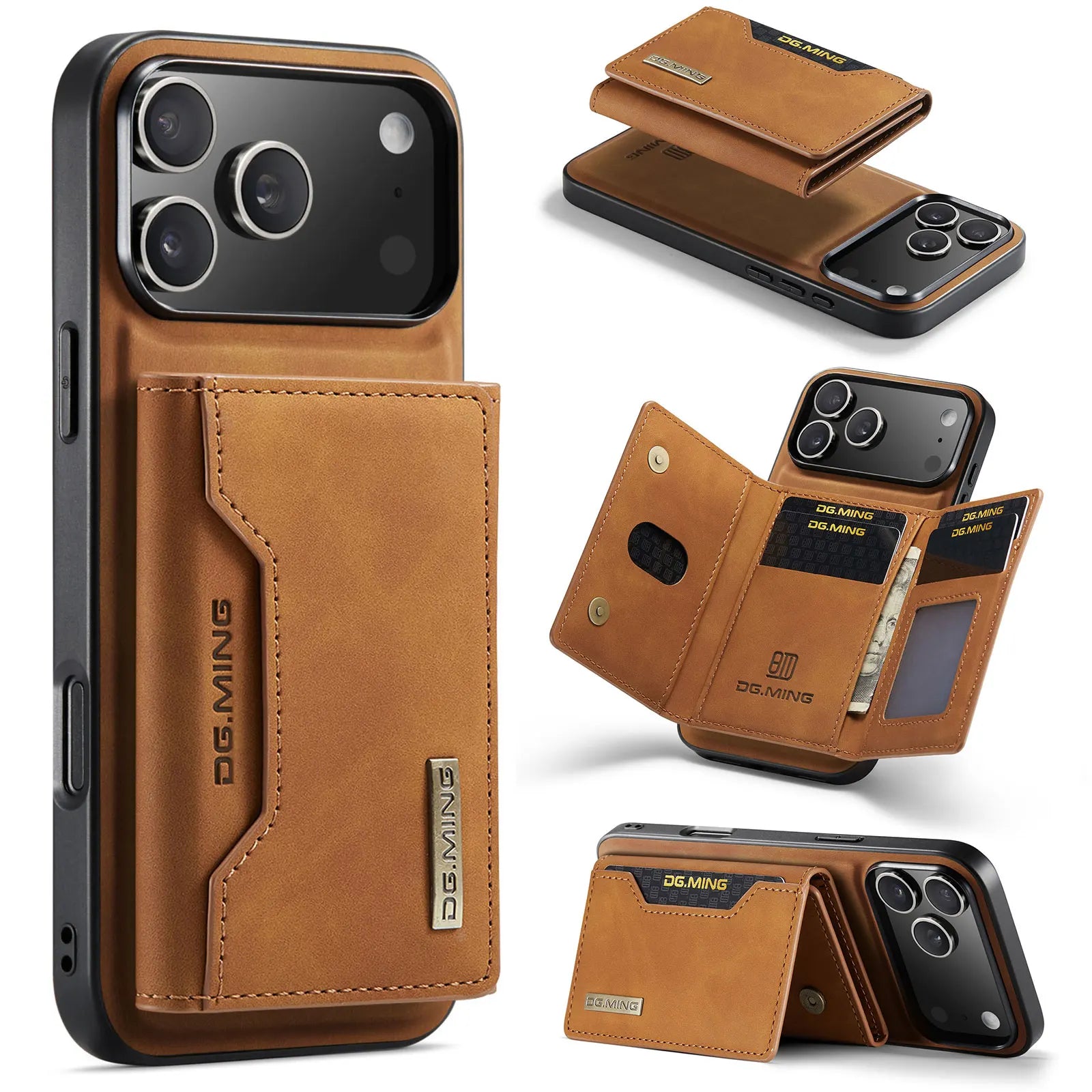 2 in 1 Detachable Magnetic Leather Phone Case