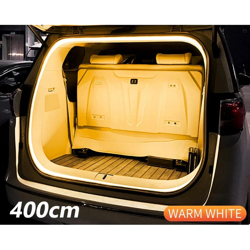 Dynamic flowing light strip for the car trunk
