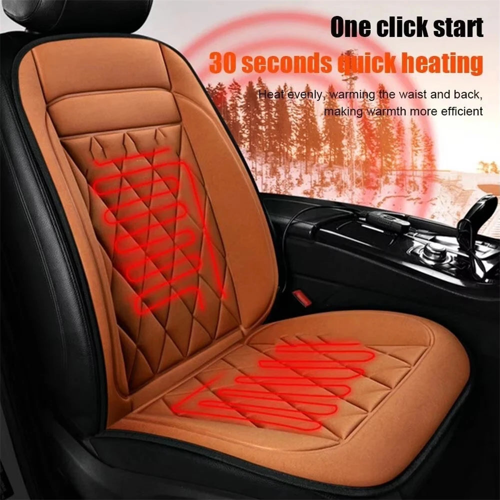 Heated car seat cushion in winter