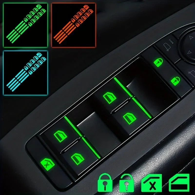 Car door stickers and button switches