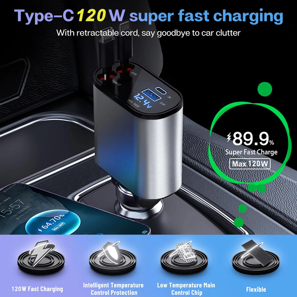 4-in-1 retractable car charger