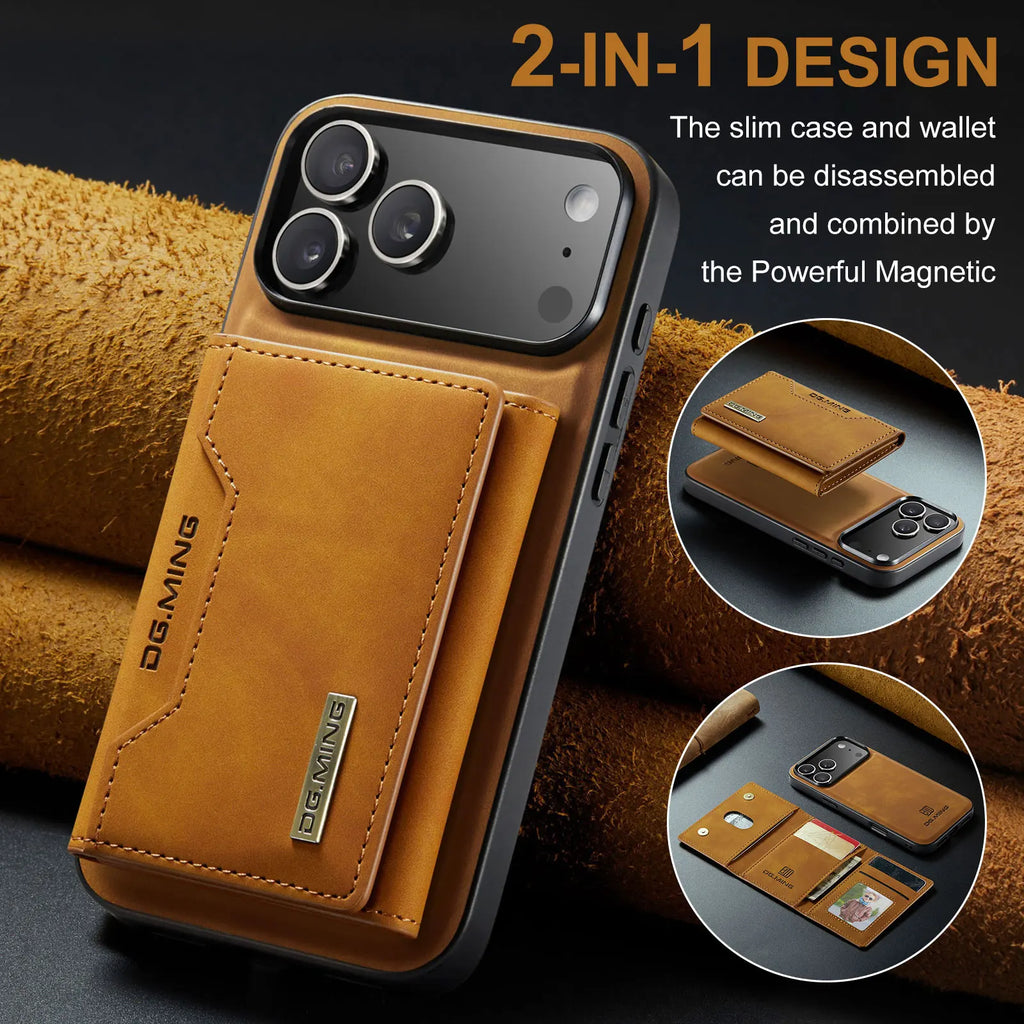 2 in 1 Detachable Magnetic Leather Phone Case