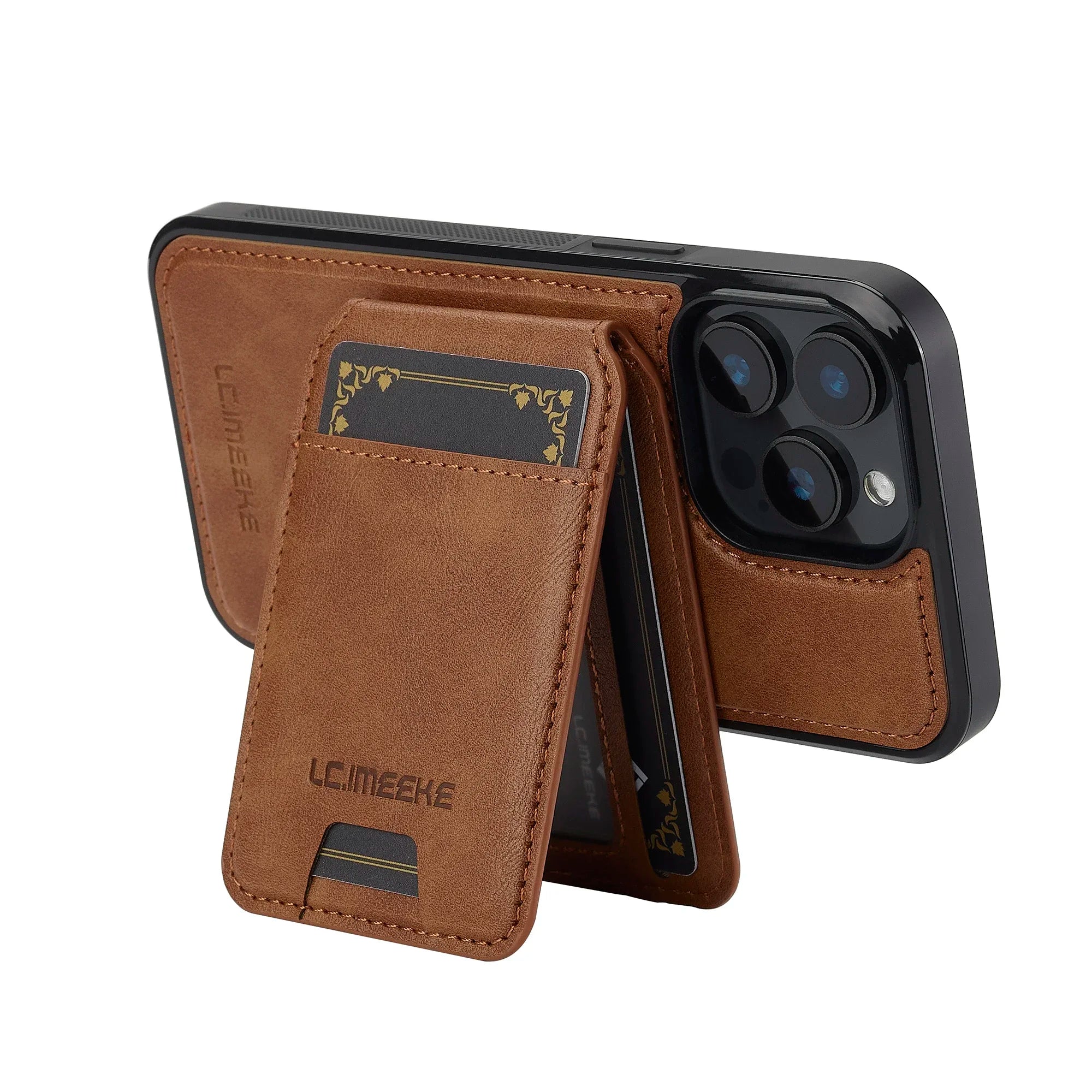 Detachable magnetic leather phone case