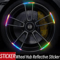 Reflective strip for car wheel hub