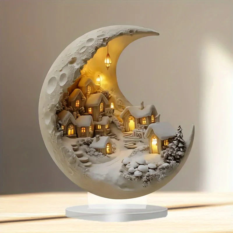 Desktop decoration, moon house, 3D decor