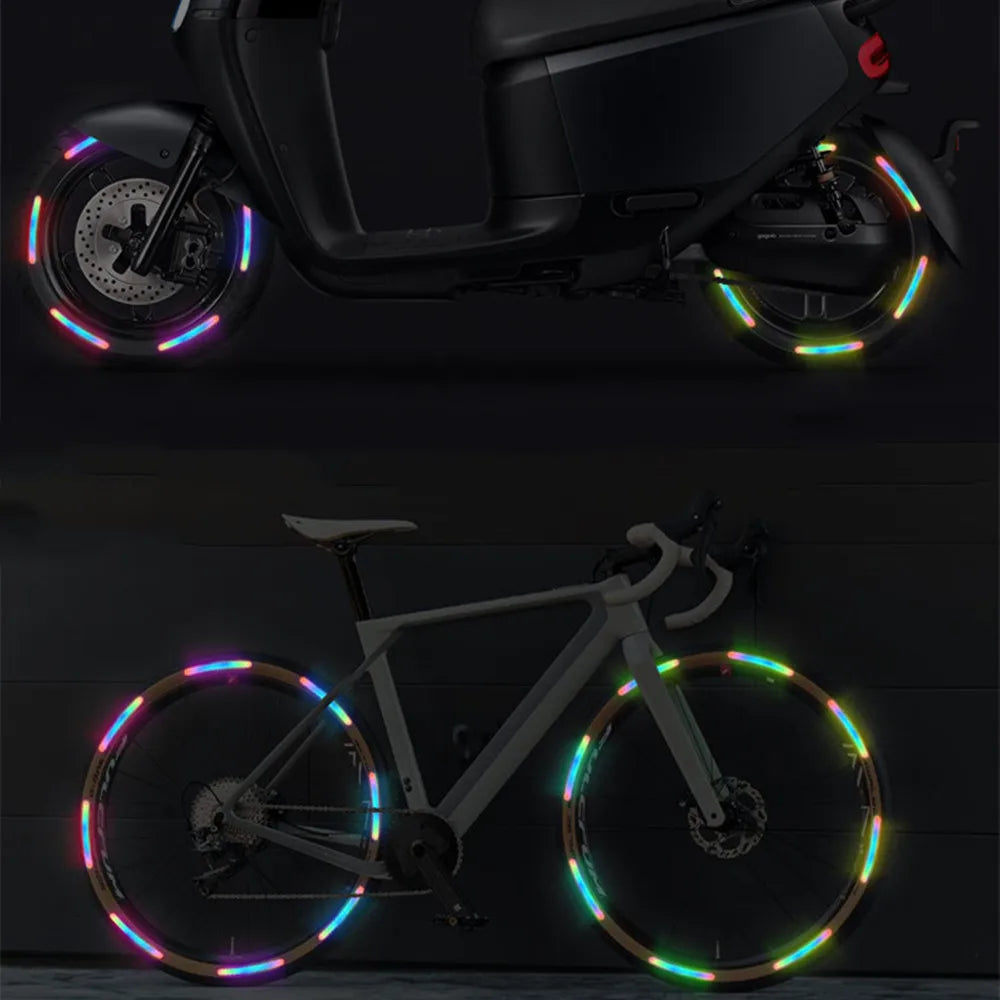 Reflective strip for car wheel hub