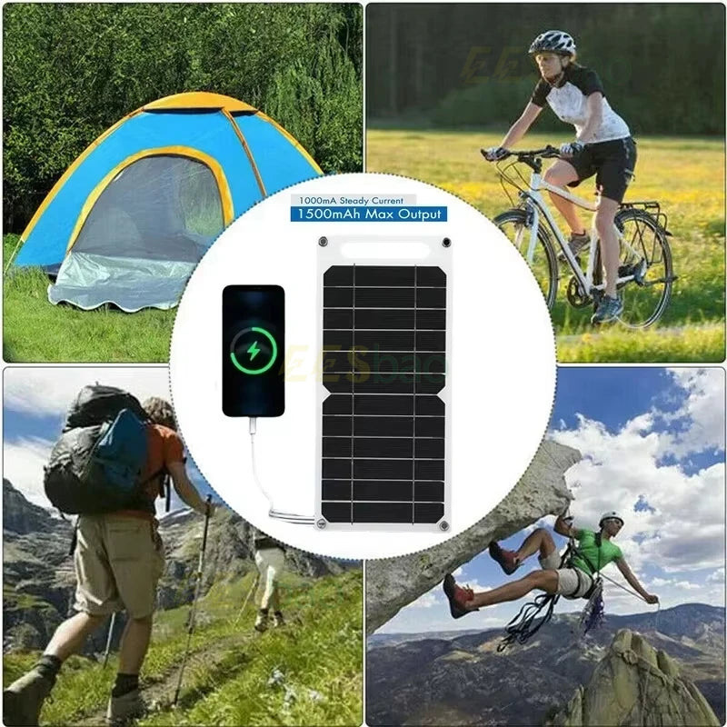 35W 5V USB Sunpower Portable Solar Panel Solar Plate Safe Stabilize Charger ForPower Bank Phone Outdoor Camping Home RV Gift