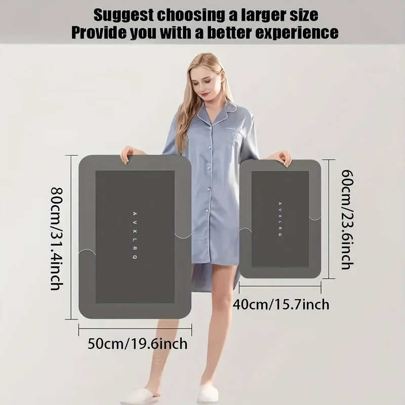 Super absorbent diatomaceous earth bath mat