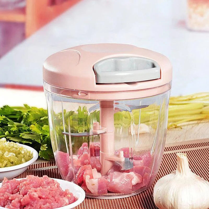 Manual meat and vegetable grinder