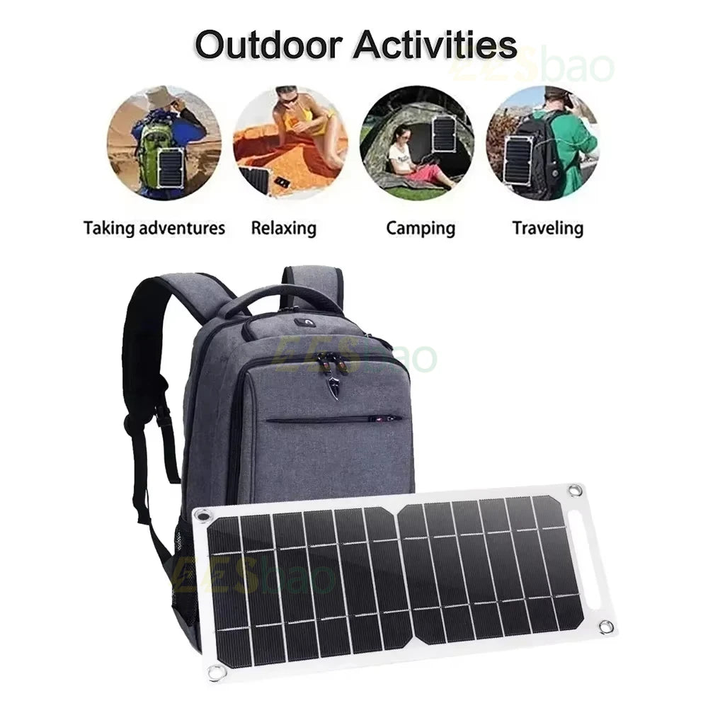 35W 5V USB Sunpower Portable Solar Panel Solar Plate Safe Stabilize Charger ForPower Bank Phone Outdoor Camping Home RV Gift