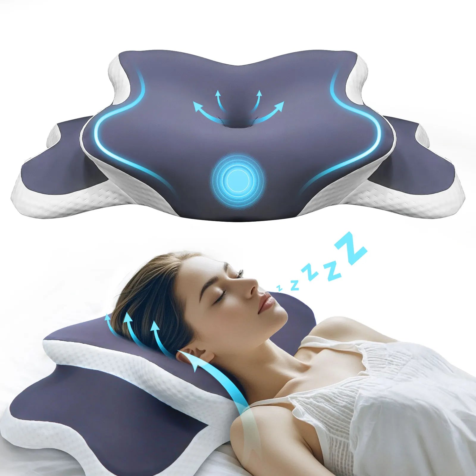 Foam pillow for neck pain relief