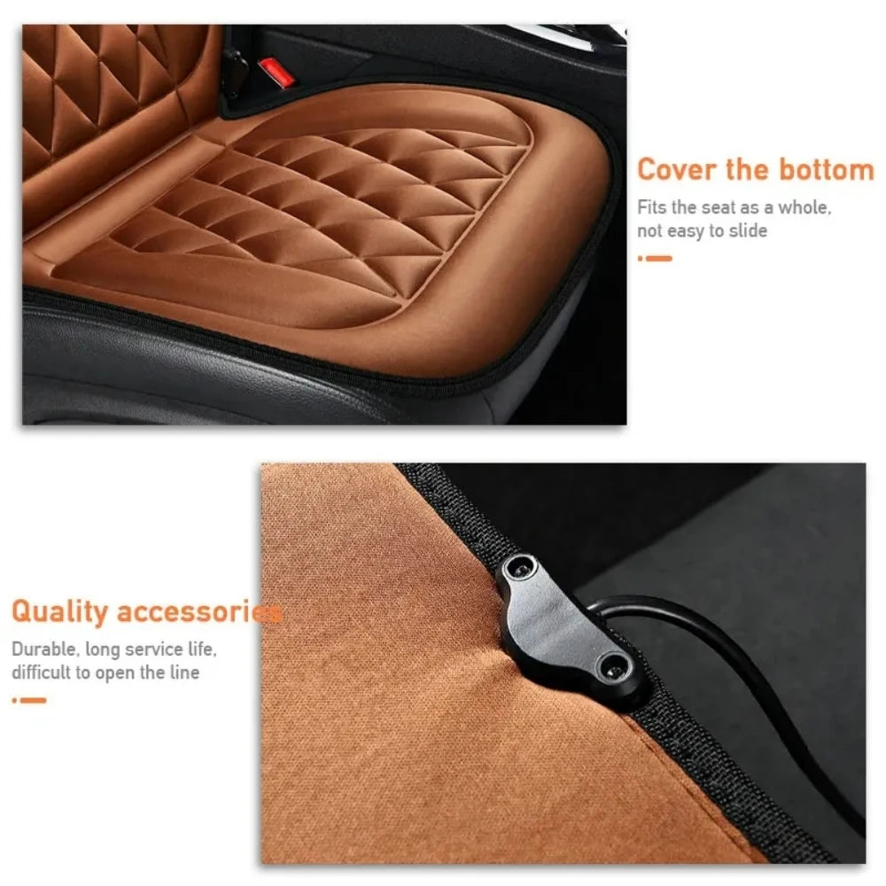 Heated car seat cushion in winter