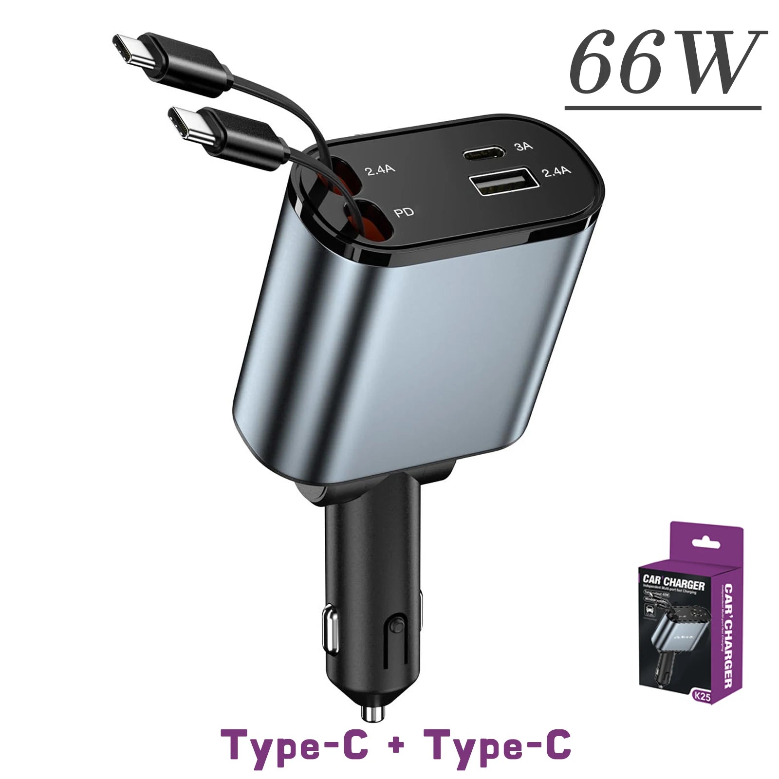4-in-1 retractable car charger