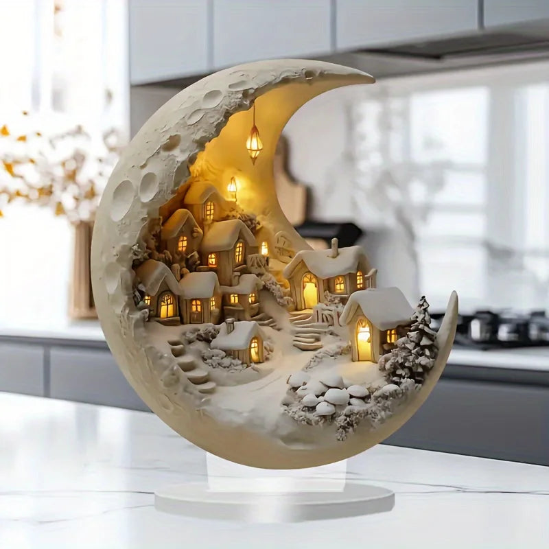 Desktop decoration, moon house, 3D decor