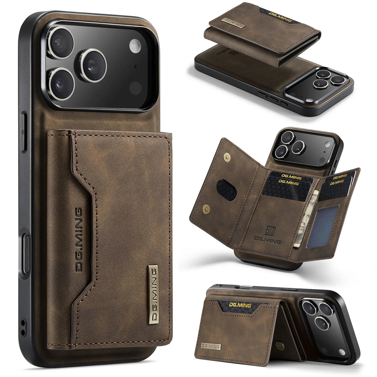 2 in 1 Detachable Magnetic Leather Phone Case