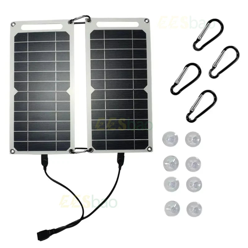 35W 5V USB Sunpower Portable Solar Panel Solar Plate Safe Stabilize Charger ForPower Bank Phone Outdoor Camping Home RV Gift