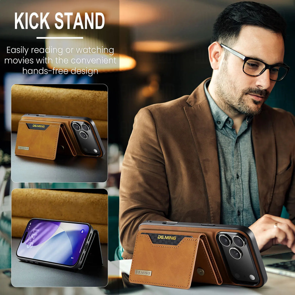 2 in 1 Detachable Magnetic Leather Phone Case