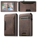 Push-out Card High quality PU leather Card Holder Wallet Holder Large Capacity Can Hold 1-12 Cards 1 Photo Black/Brown/Blue