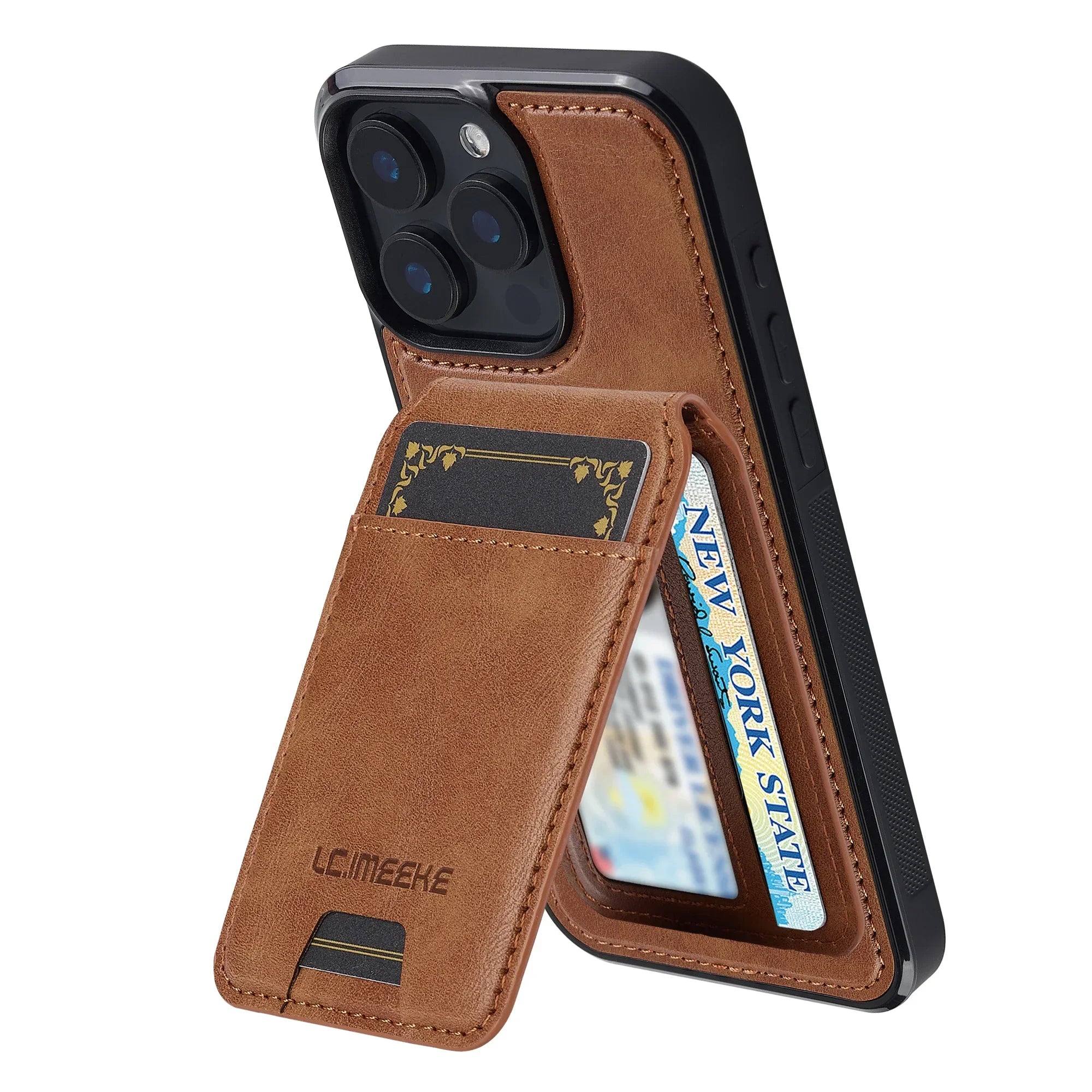 Detachable magnetic leather phone case