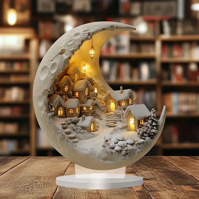 Desktop decoration, moon house, 3D decor