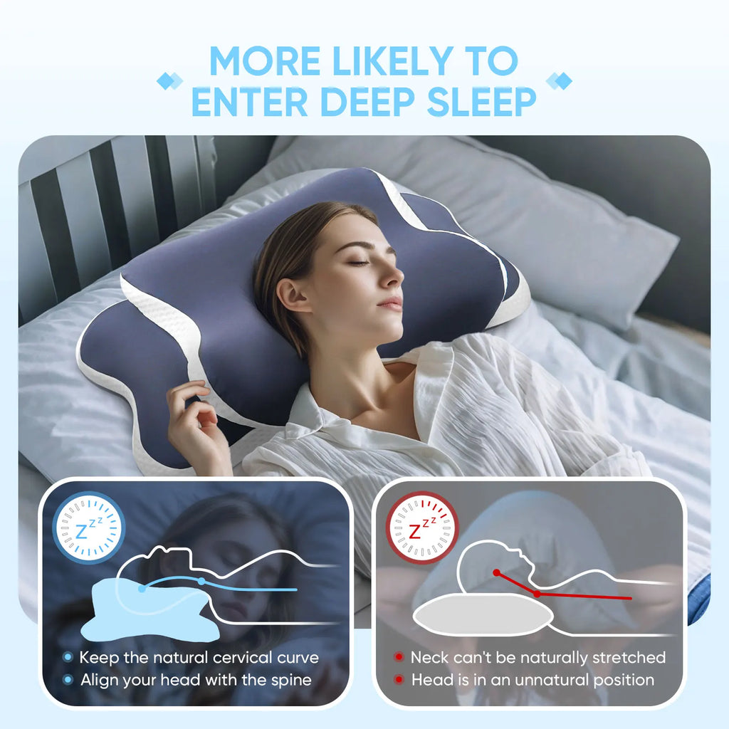 Foam pillow for neck pain relief