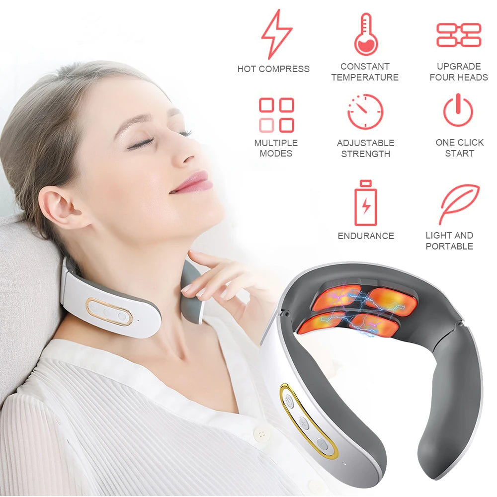Electric pulse massager for neck and shoulders