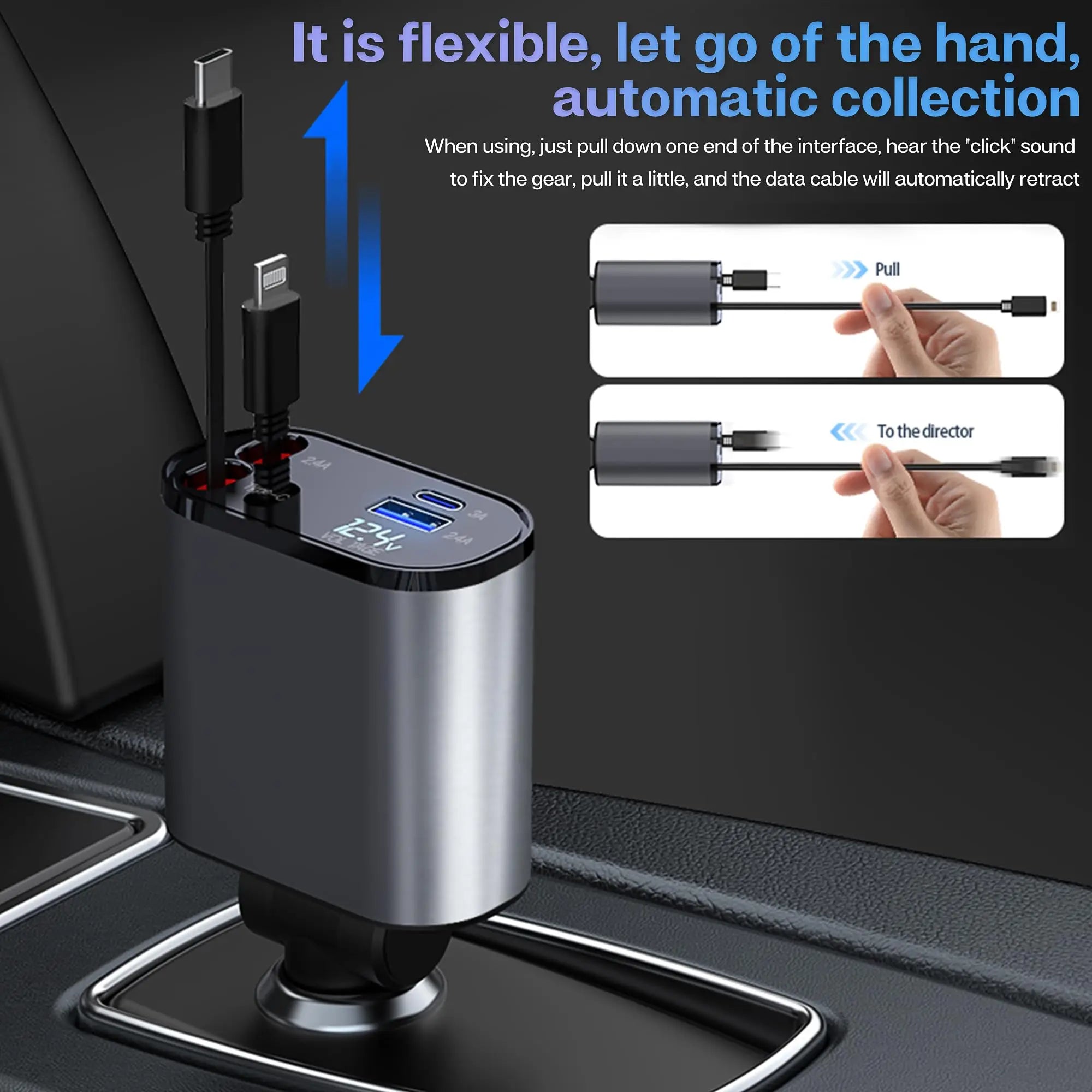 4-in-1 retractable car charger