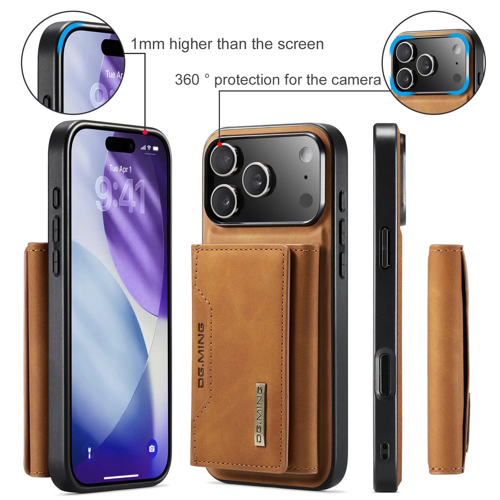 2 in 1 Detachable Magnetic Leather Phone Case