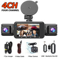 4-camera car video recorder, front, rear, and interior black box, night vision, loop recording, 360 car camera