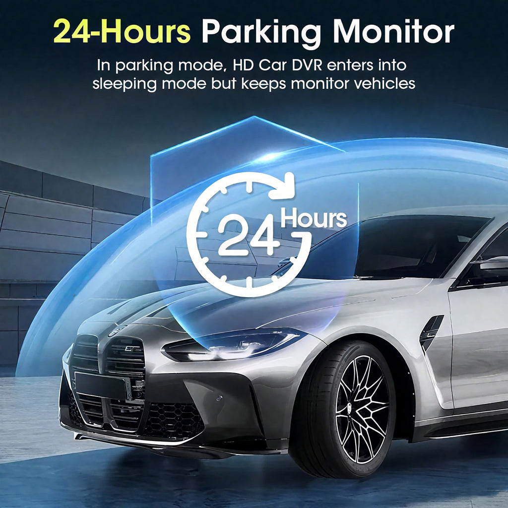 4-camera car video recorder, front, rear, and interior black box, night vision, loop recording, 360 car camera