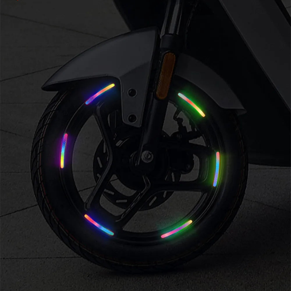 Reflective strip for car wheel hub
