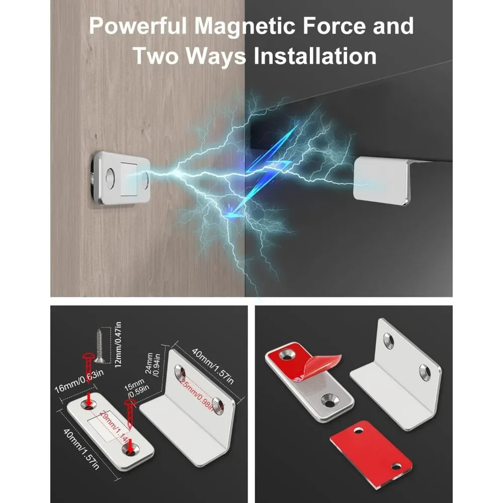 One pair of magnetic door latches - strong, invisible adhesion