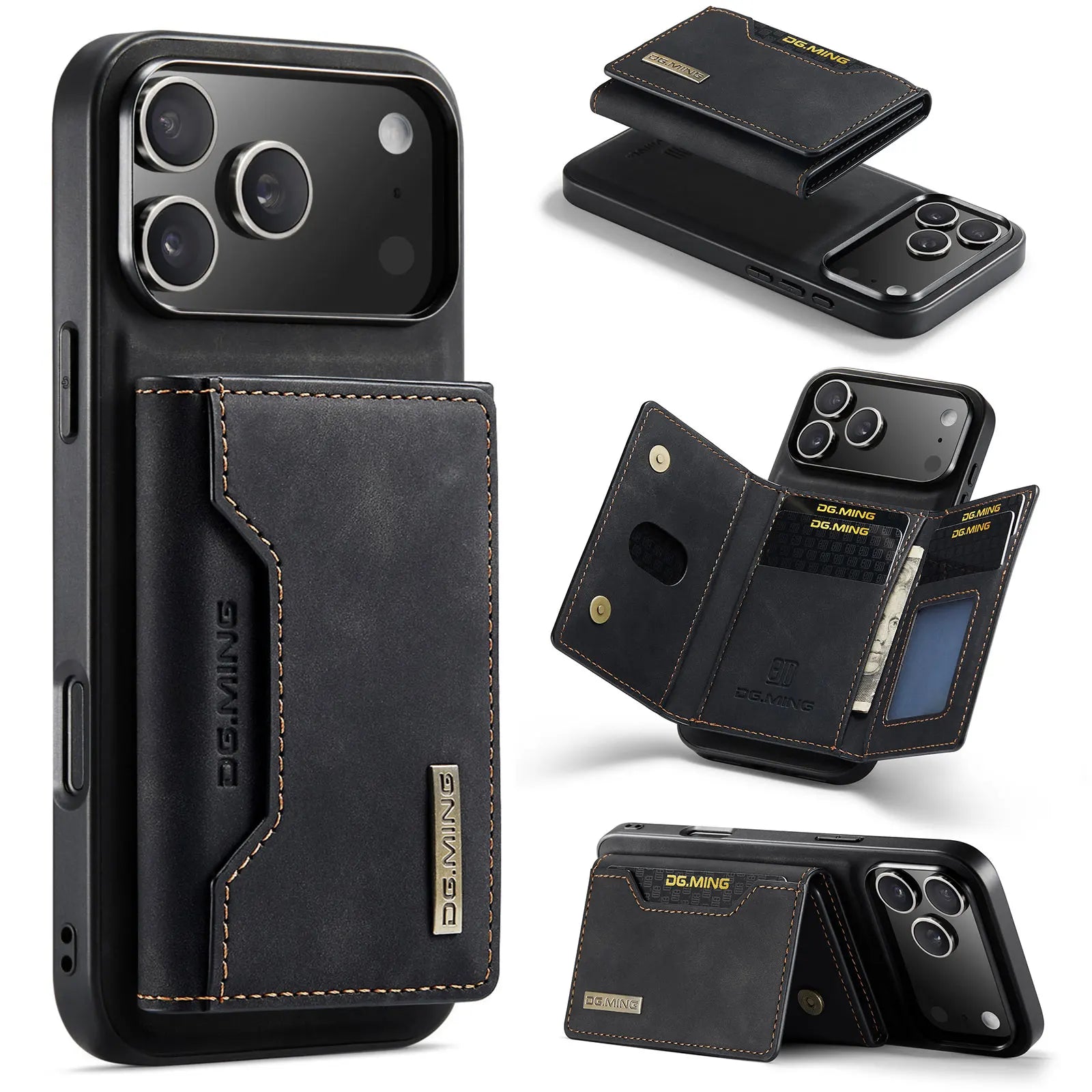 2 in 1 Detachable Magnetic Leather Phone Case