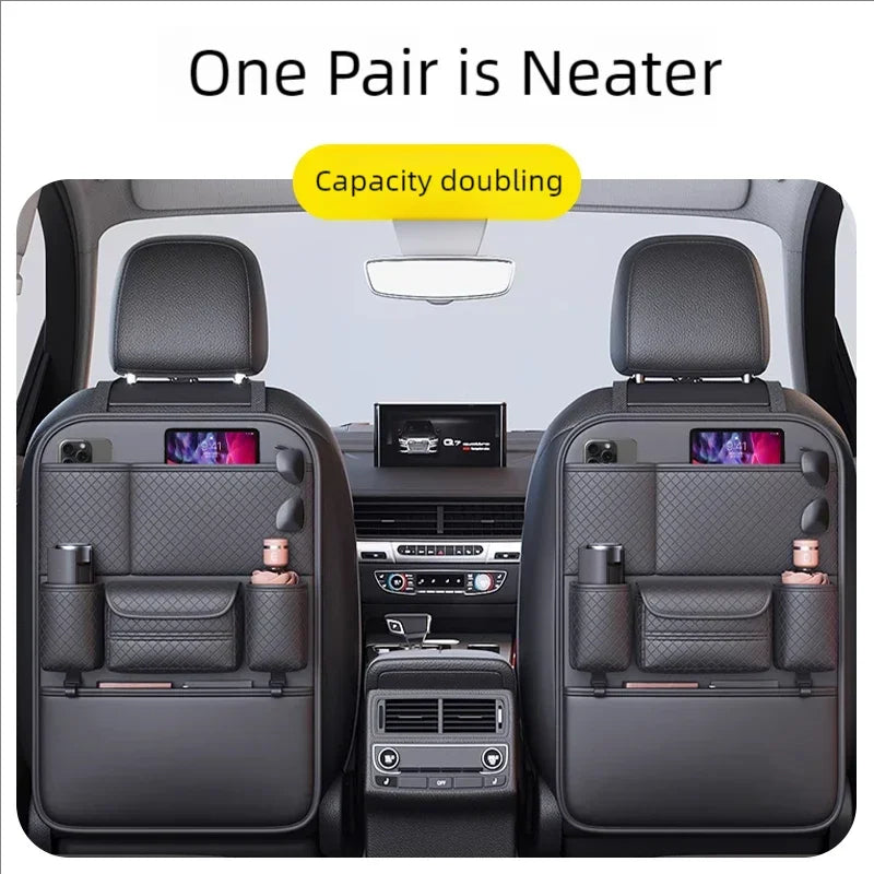 Multifunctional organizer for the back of the car seat