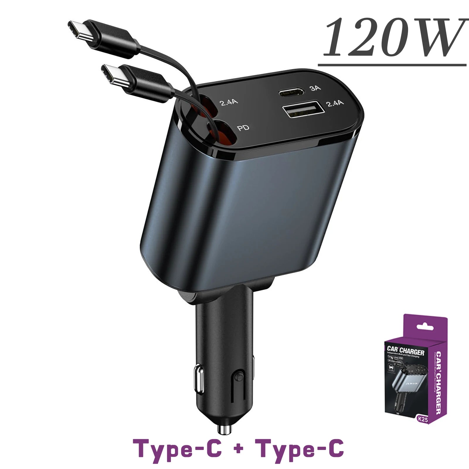 4-in-1 retractable car charger