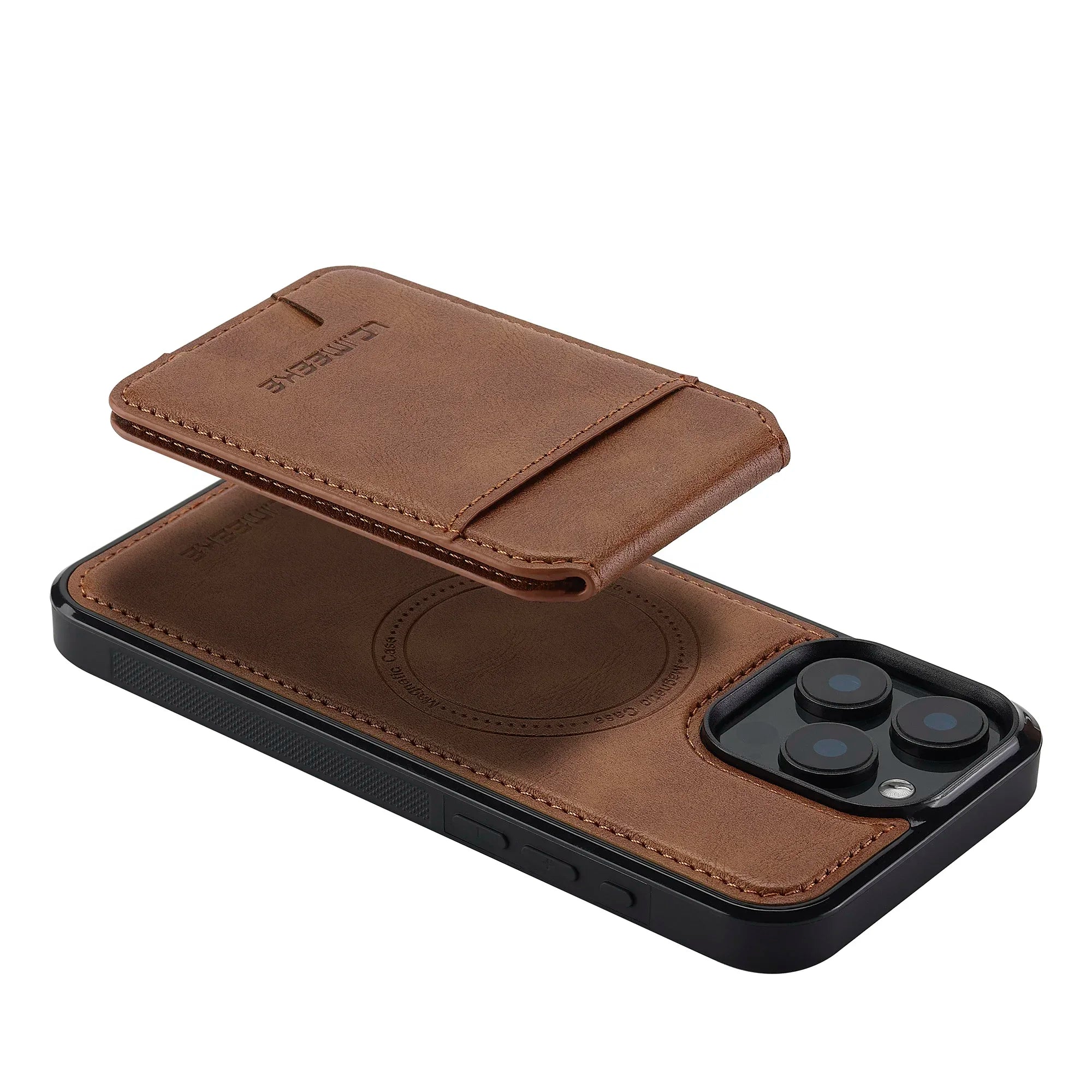 Detachable magnetic leather phone case